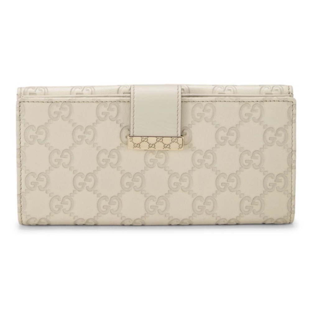 Gucci Beige Monogram Leather Wallet